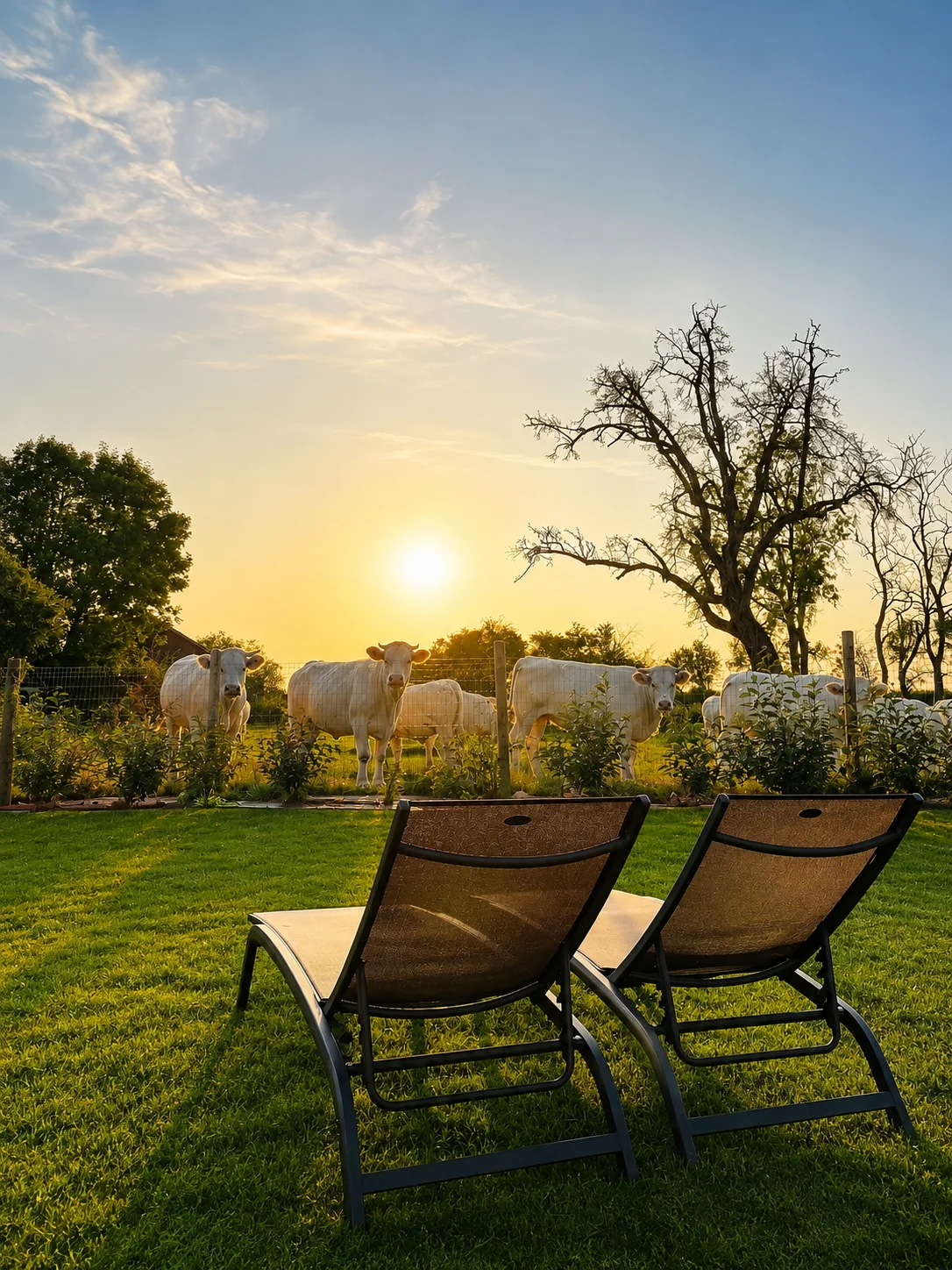 Jardin au coucher du soleil