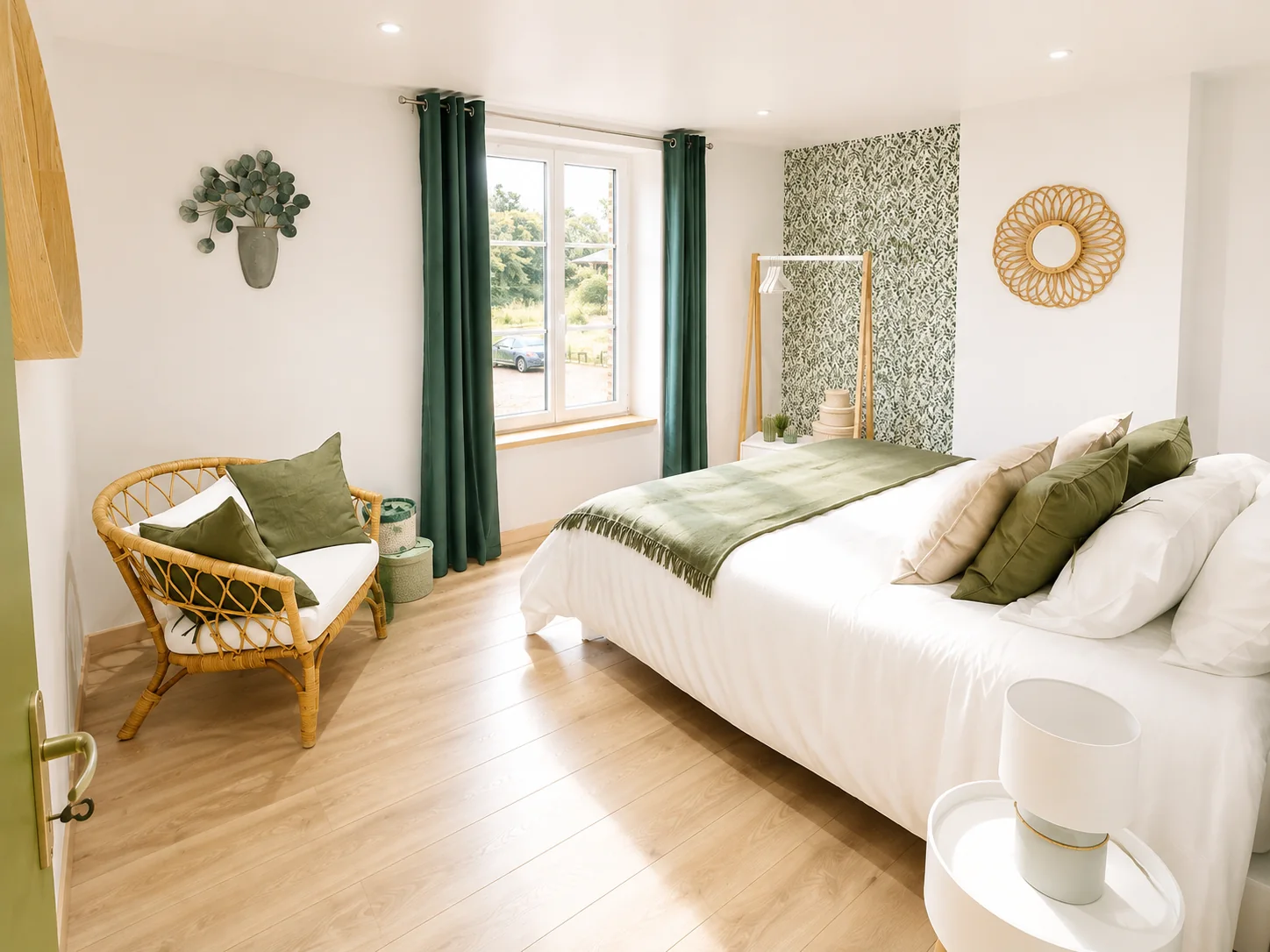 Chambre double verte
